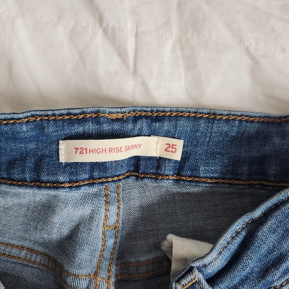 LEVI'S Premium 721 High-Rise Skinny Jeans Sz 25 - Picture 5 of 5